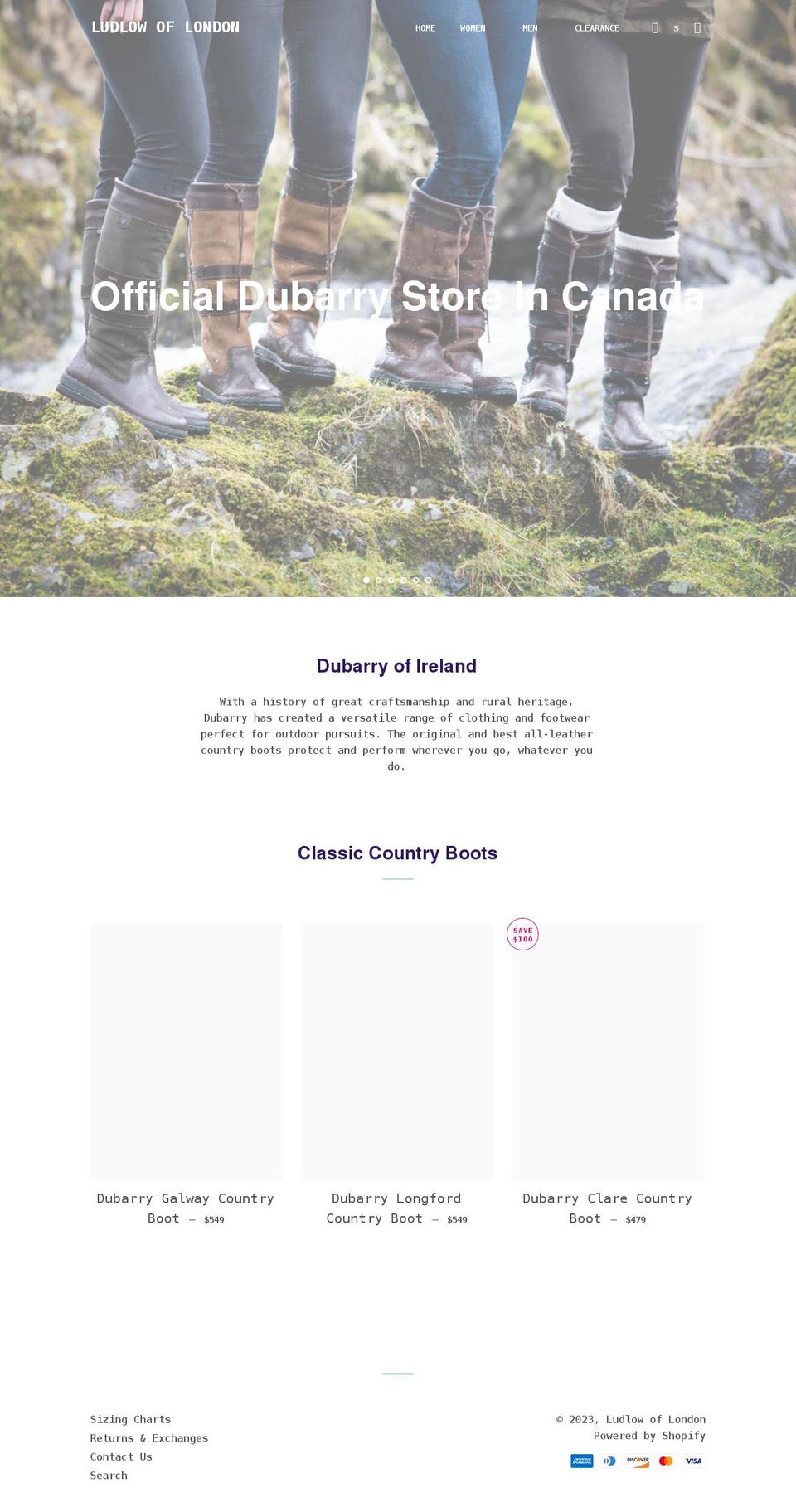 ludlowoflondon.com shopify website screenshot