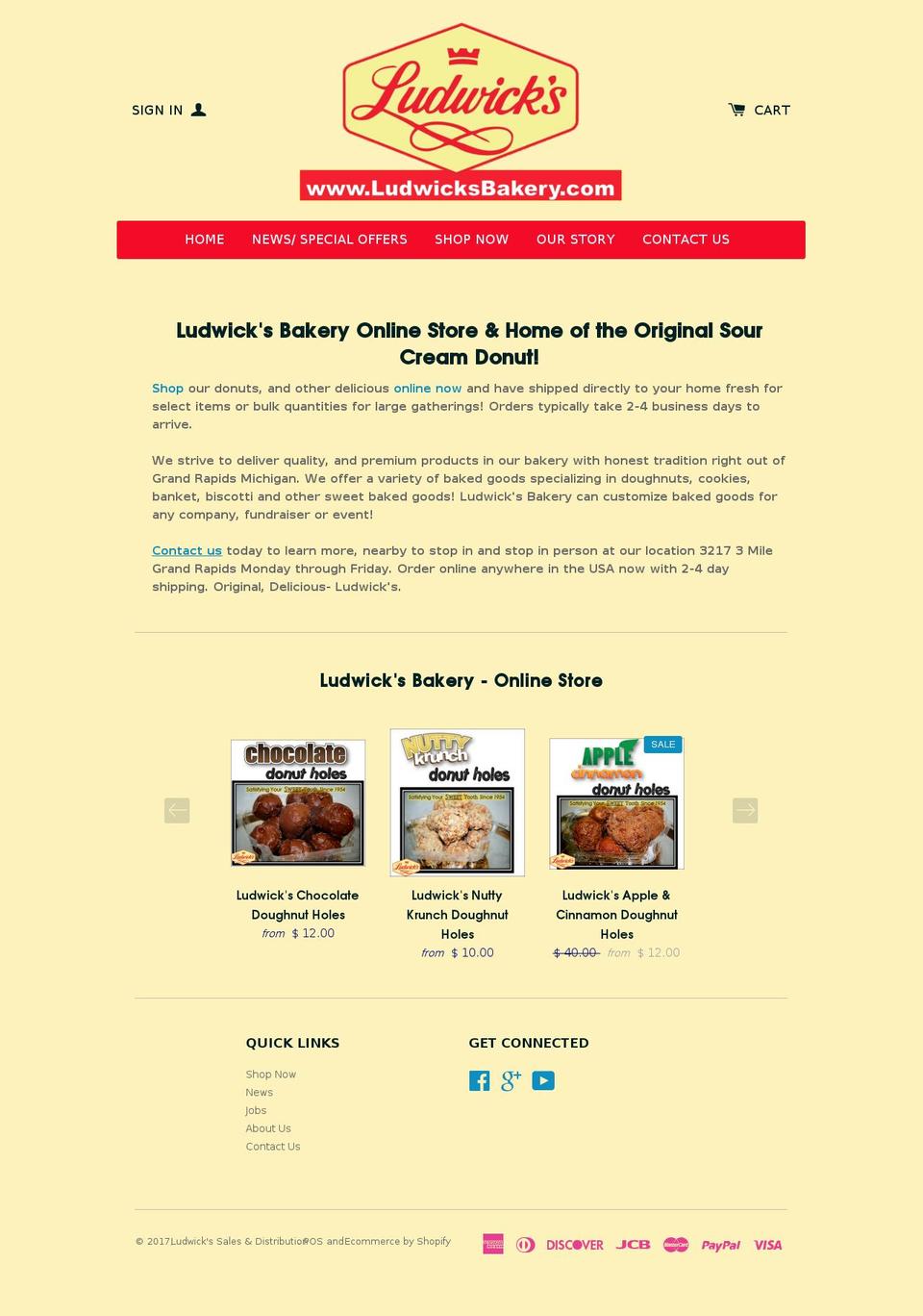 ludwicksbakery.com shopify website screenshot