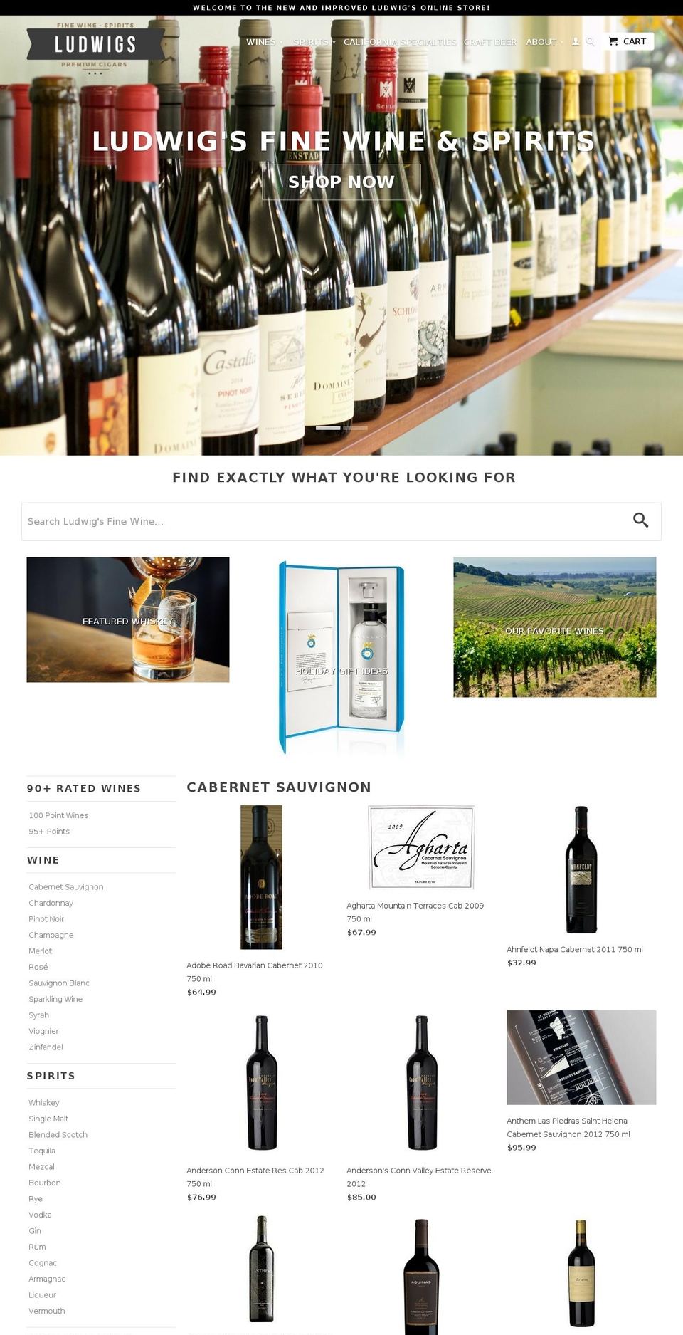 ludwigswine.com shopify website screenshot
