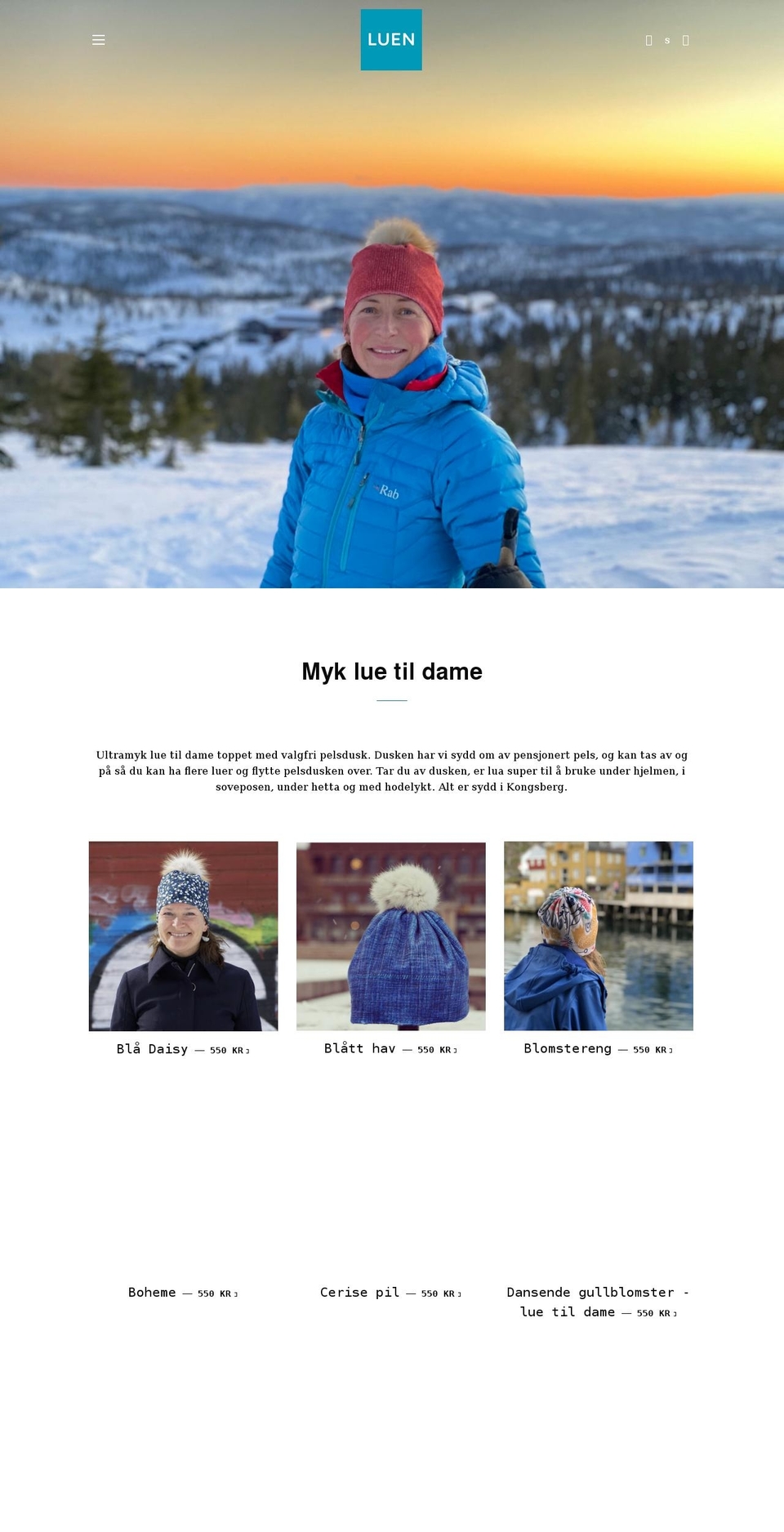 luen.no shopify website screenshot