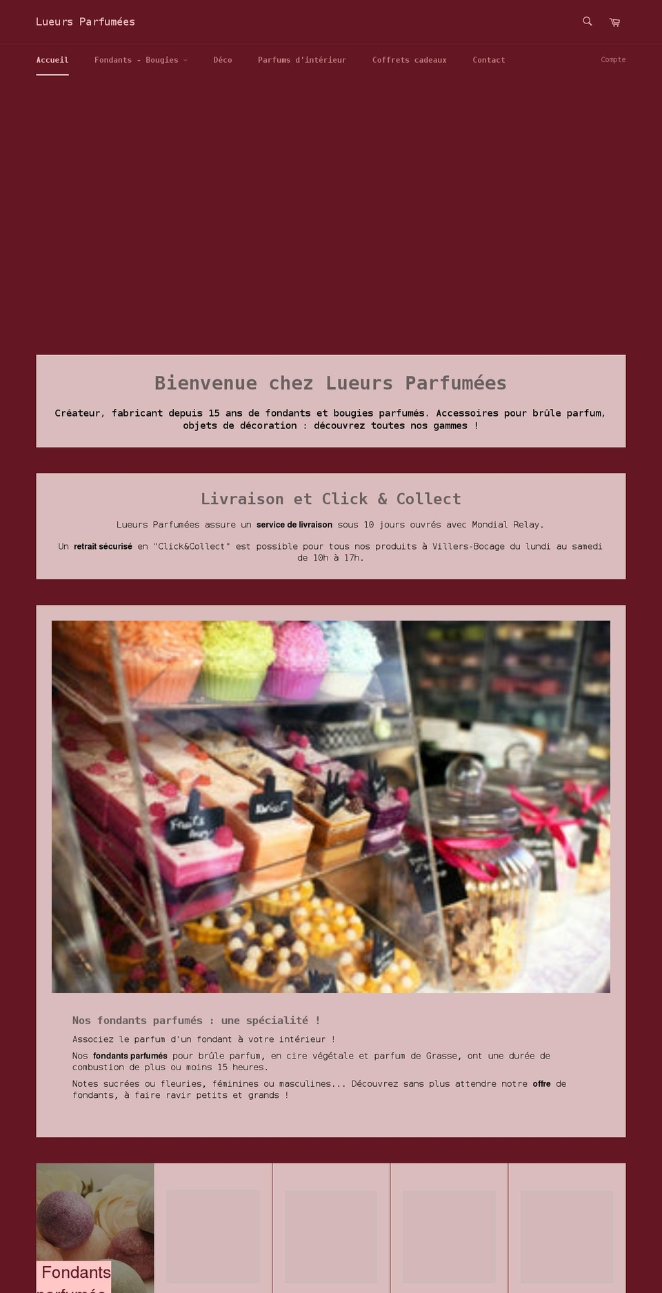 lueursparfumees.com shopify website screenshot