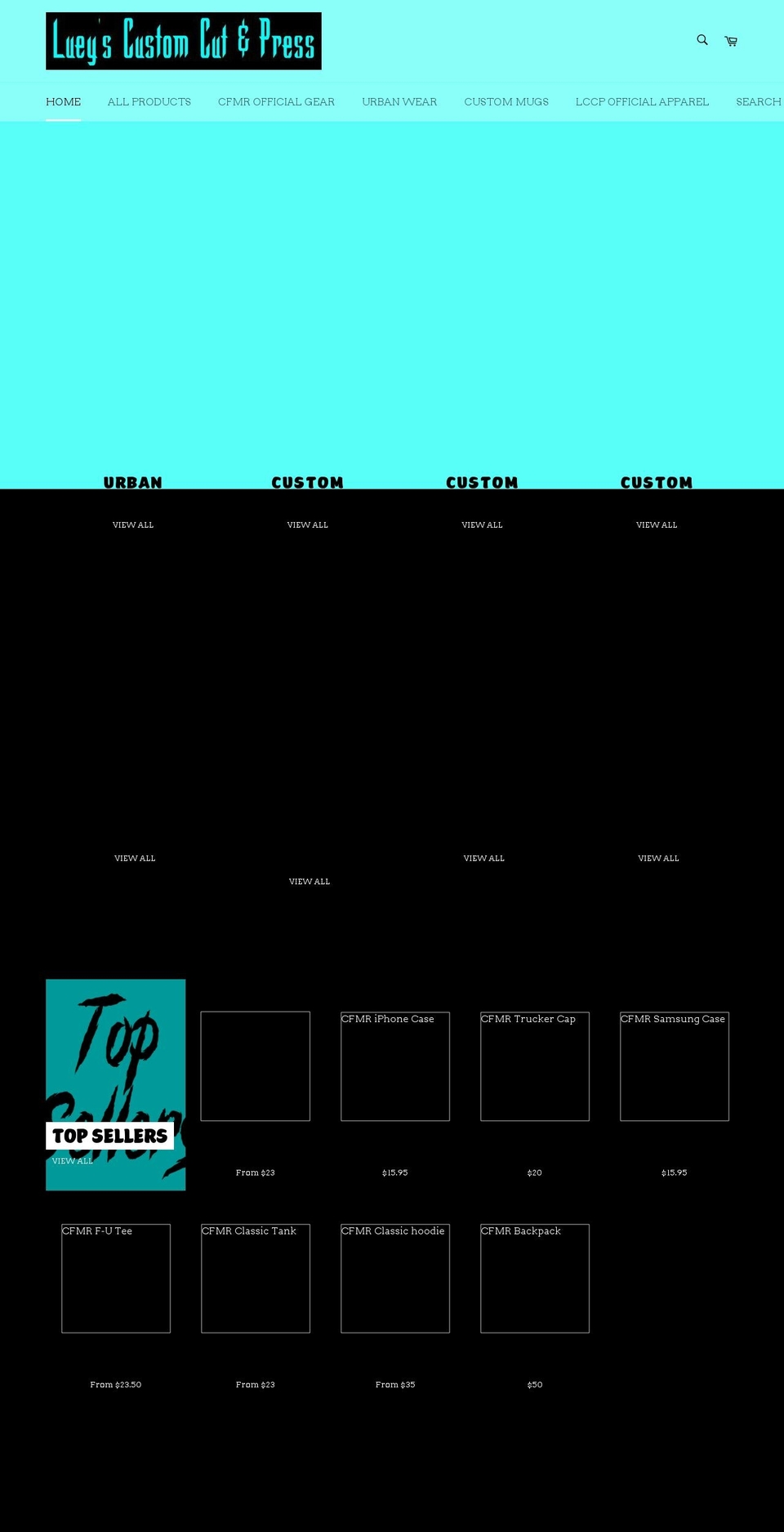 lueyscustoms.com — Shopify storefront screenshot