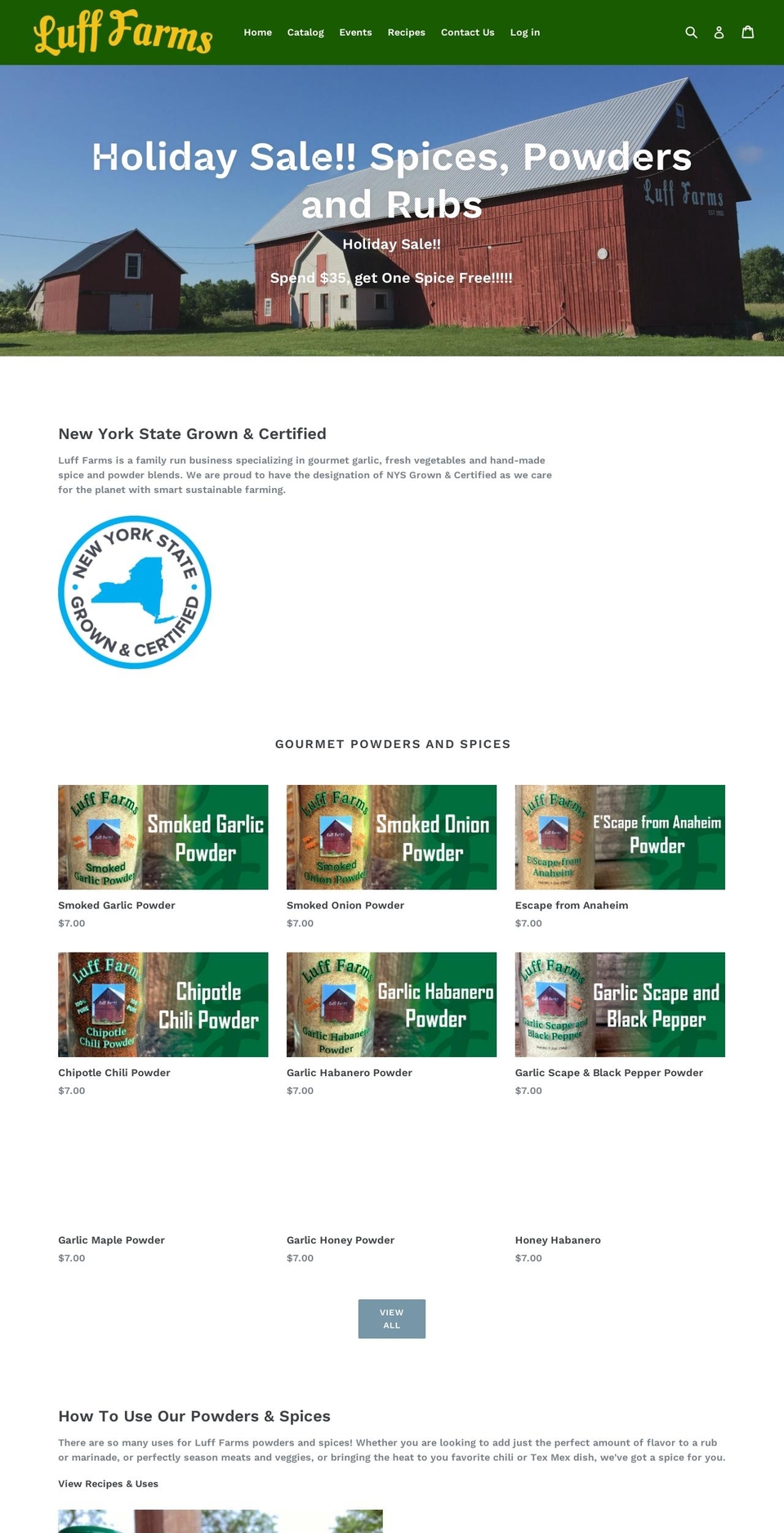 lufffarms.com shopify website screenshot