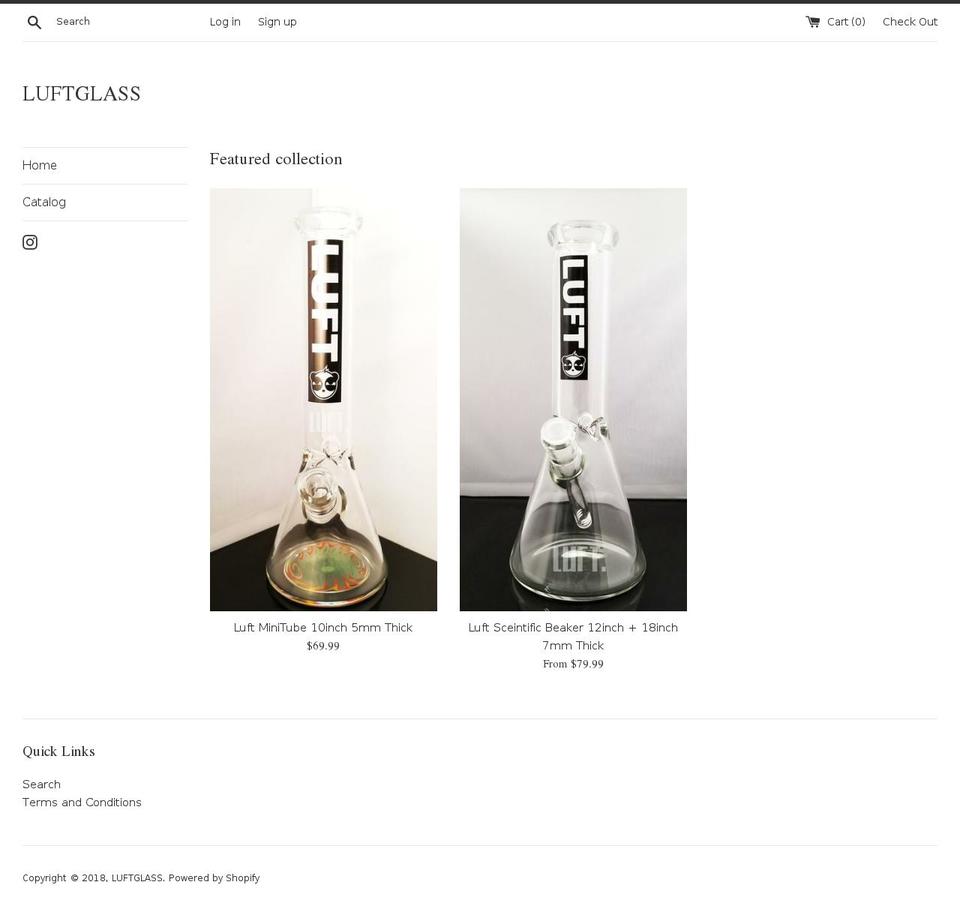 luftglass.net shopify website screenshot