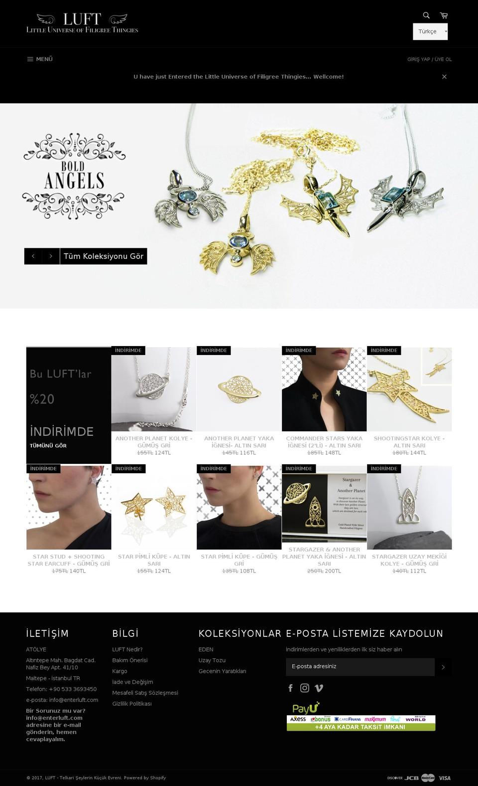 luftjewelry.com shopify website screenshot