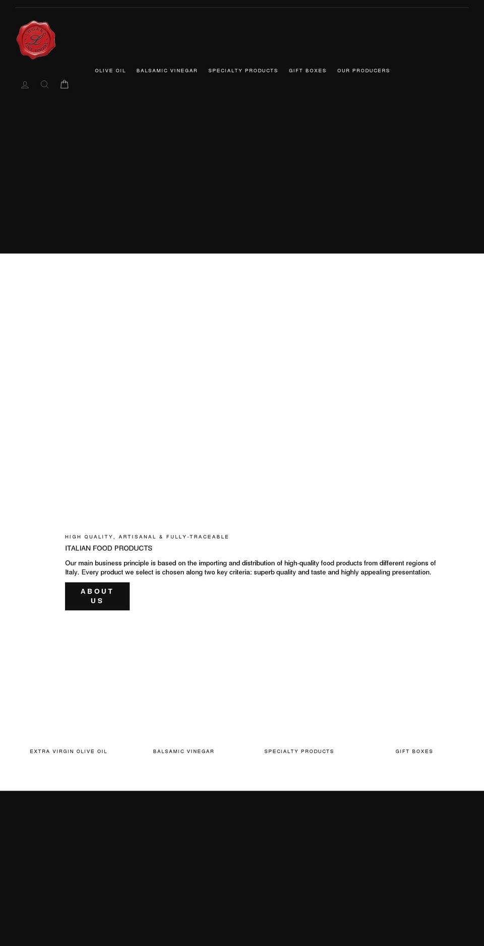 luganofinefoods.ca shopify website screenshot