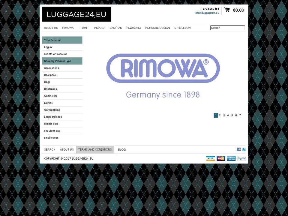 luggage24.eu shopify website screenshot
