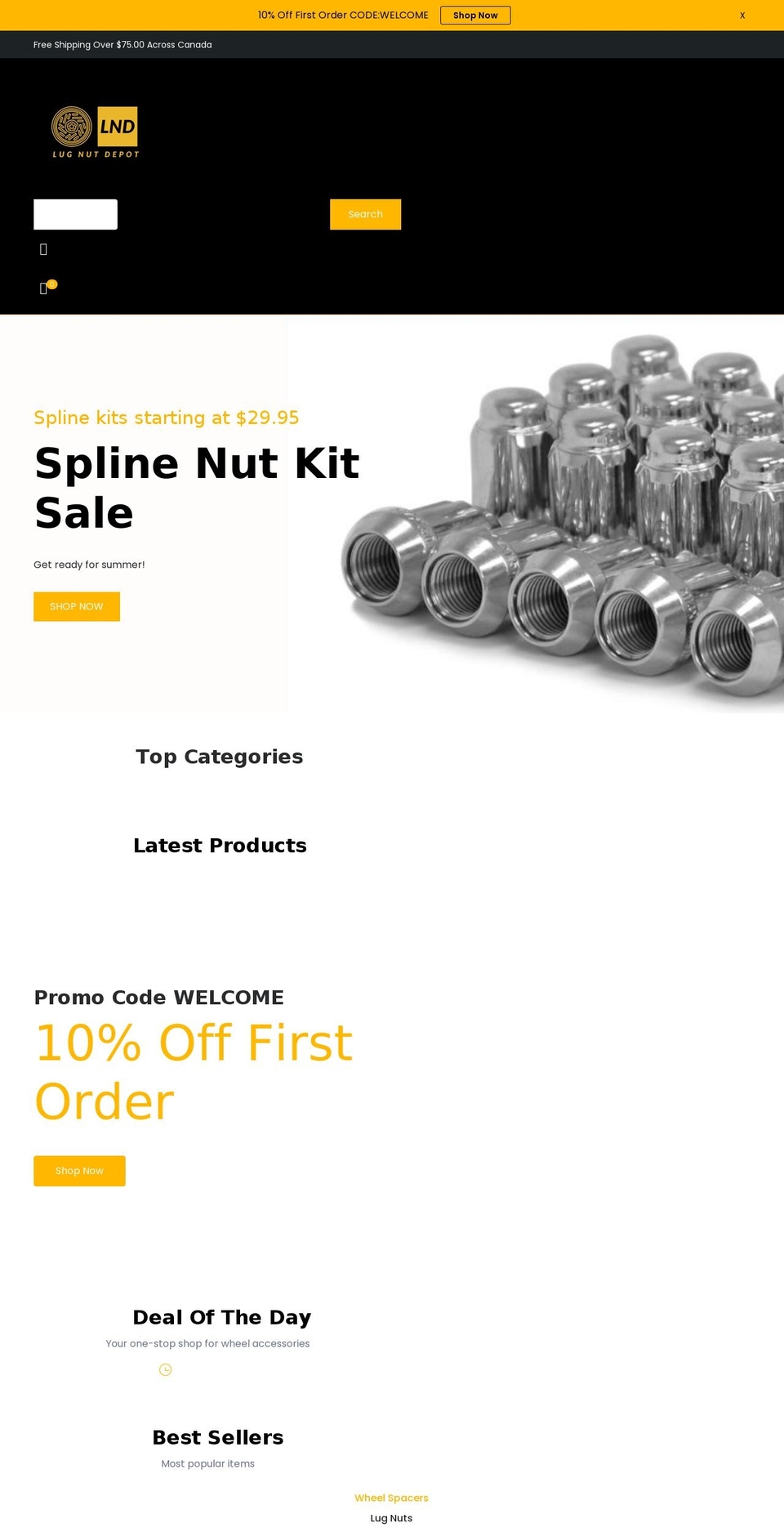 lugnutdepot.com — Shopify storefront screenshot