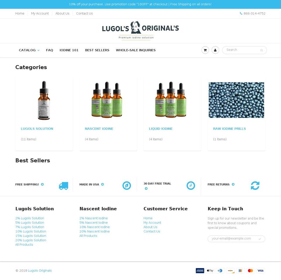 lugolsnaturals.com shopify website screenshot