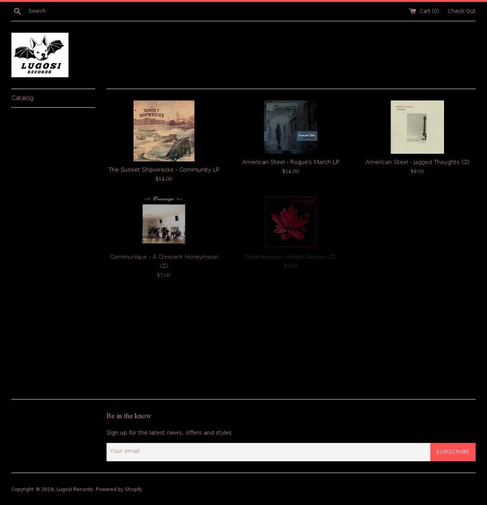 lugosi-records.myshopify.com shopify website screenshot