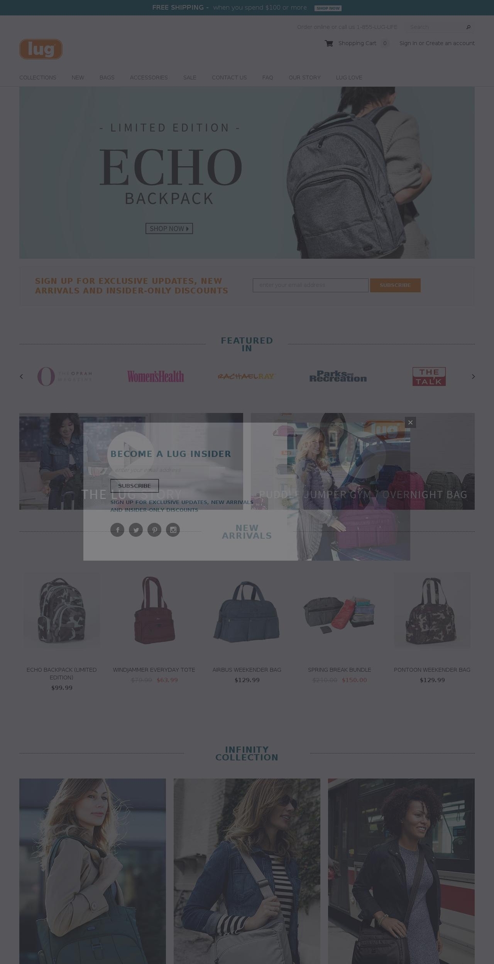 lugtravel.com shopify website screenshot