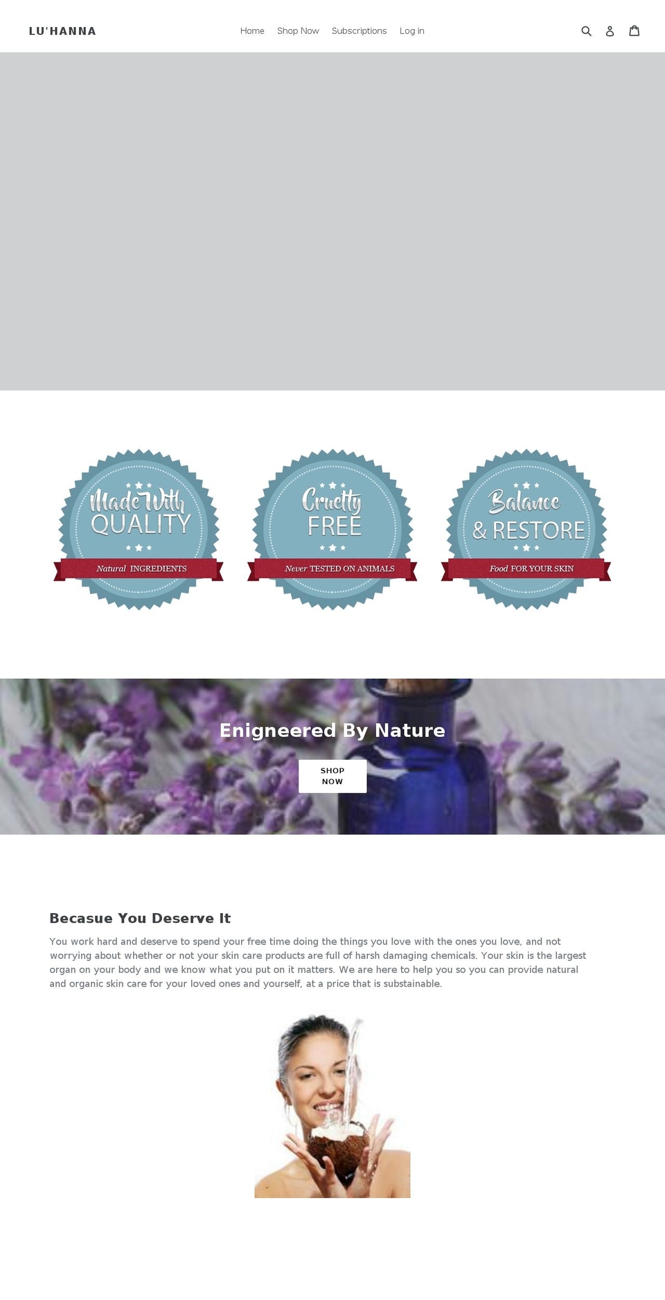 luhanna.net shopify website screenshot