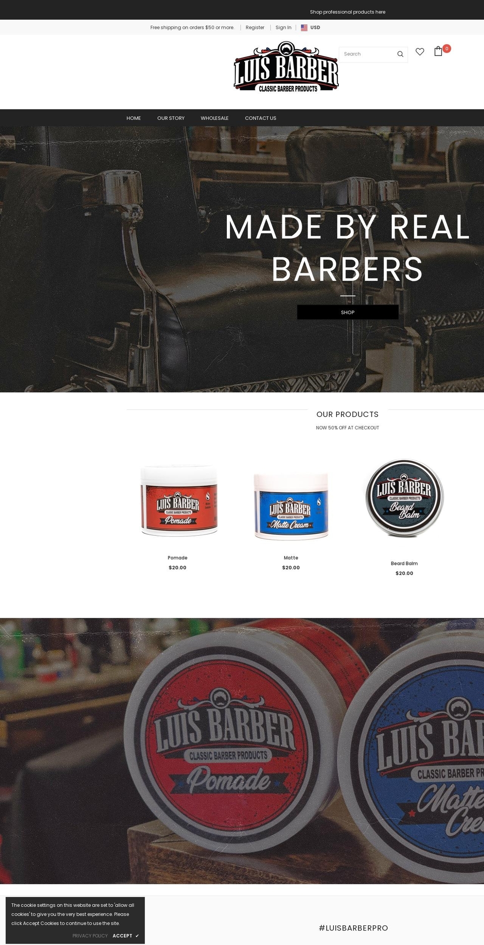 luisbarberpro.com shopify website screenshot