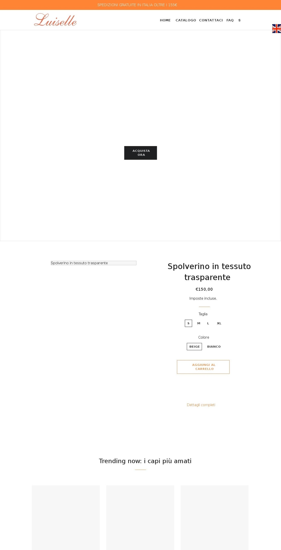 luisellemodapositano.com shopify website screenshot