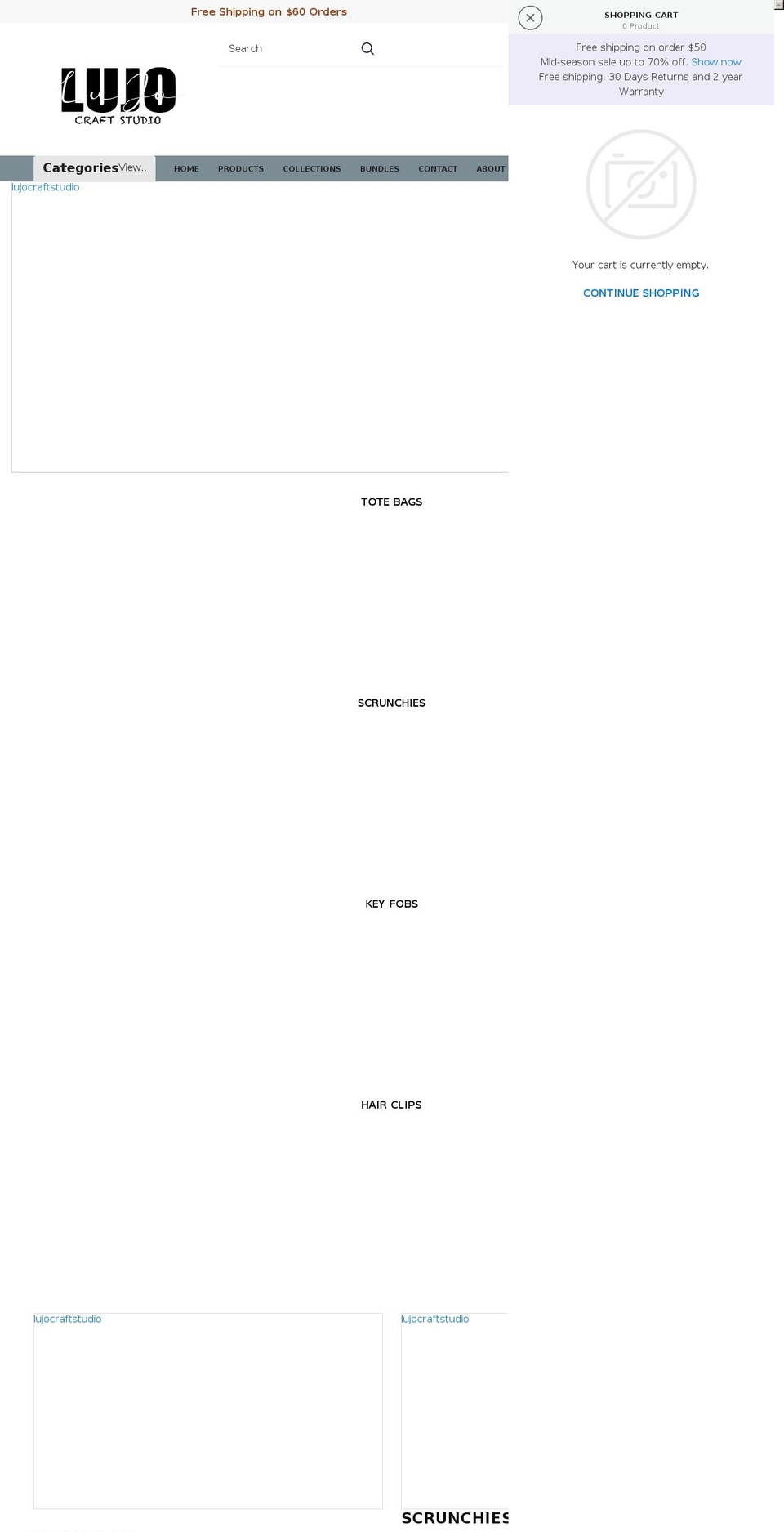 lujocraftstudio.com shopify website screenshot