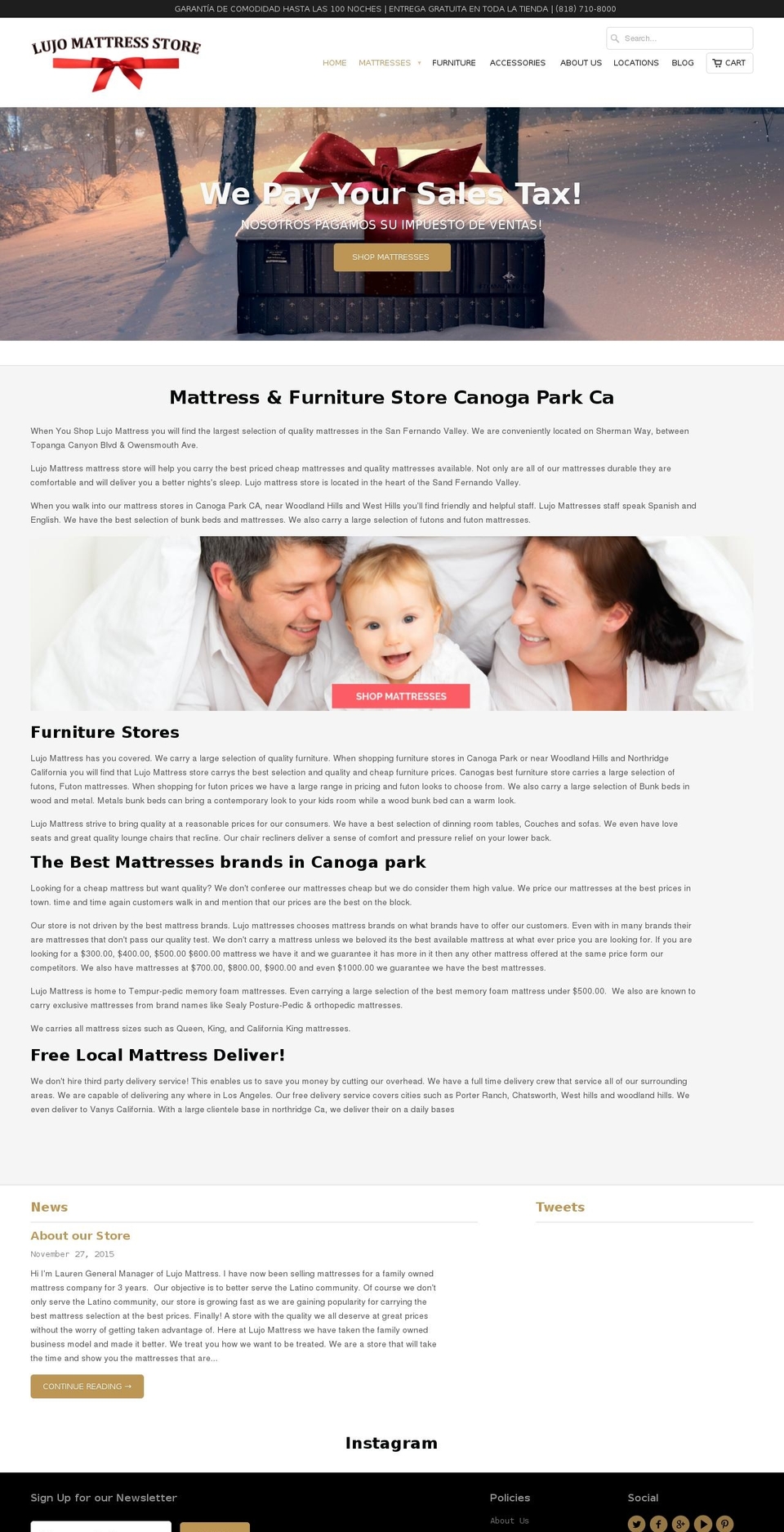 lujomattress.com shopify website screenshot