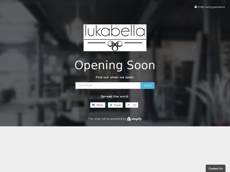 lukabellajewelry.com shopify website screenshot