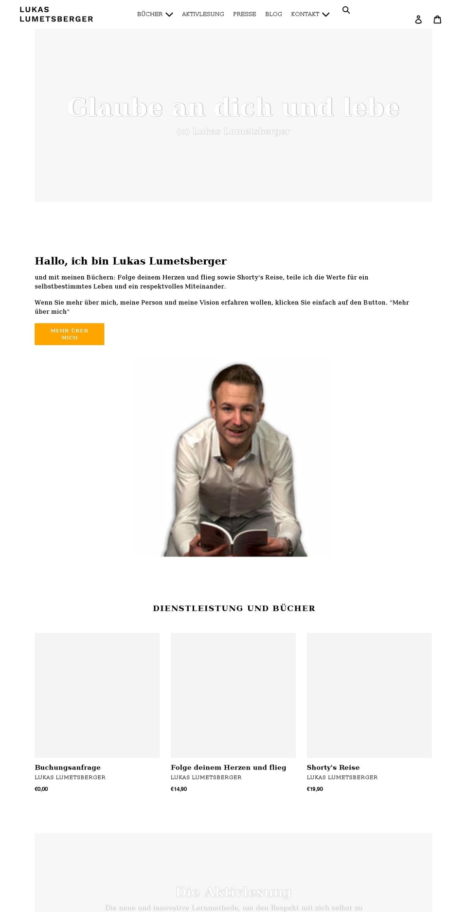 lukaslumetsberger.com shopify website screenshot