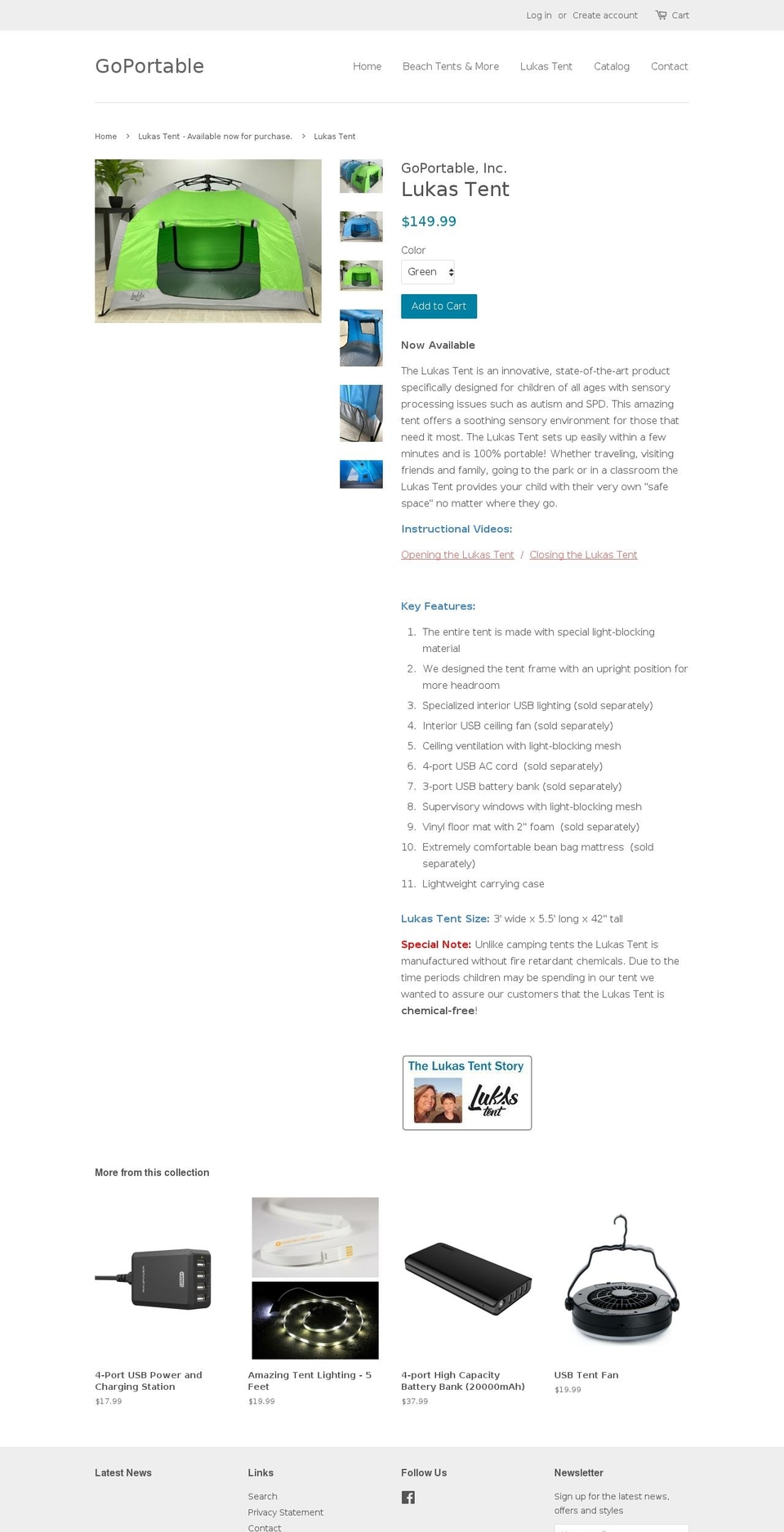 lukastent.com — Shopify storefront screenshot