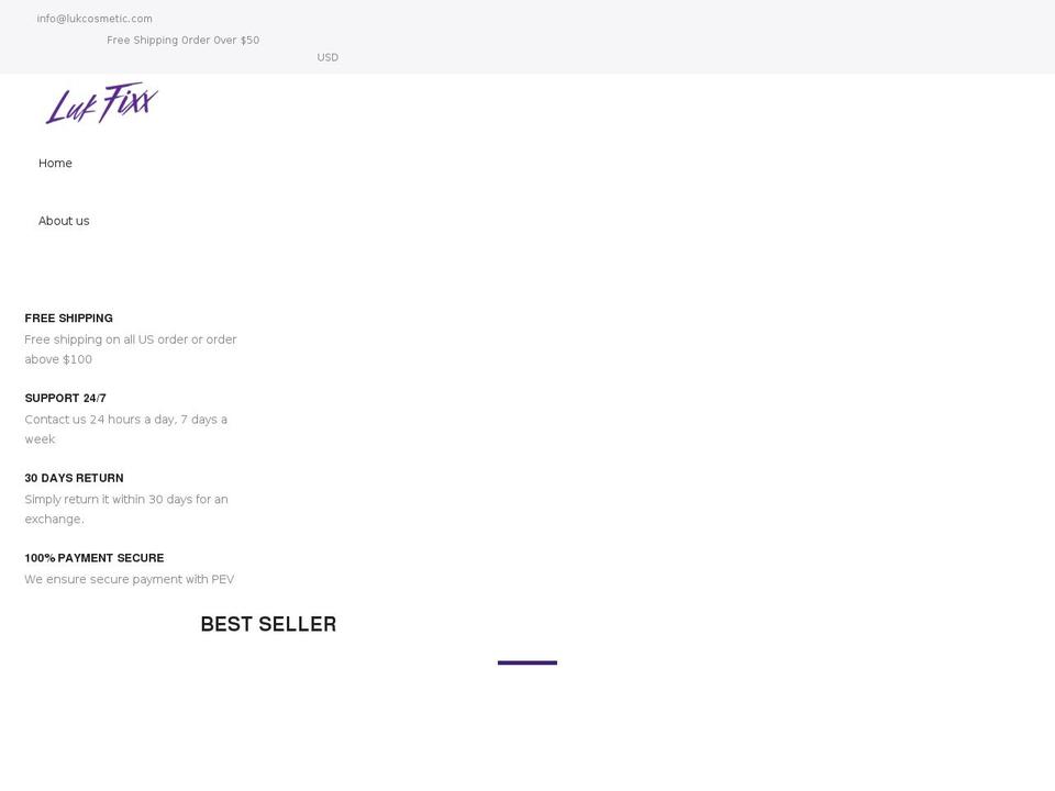 lukcosmetic.com — Shopify storefront screenshot