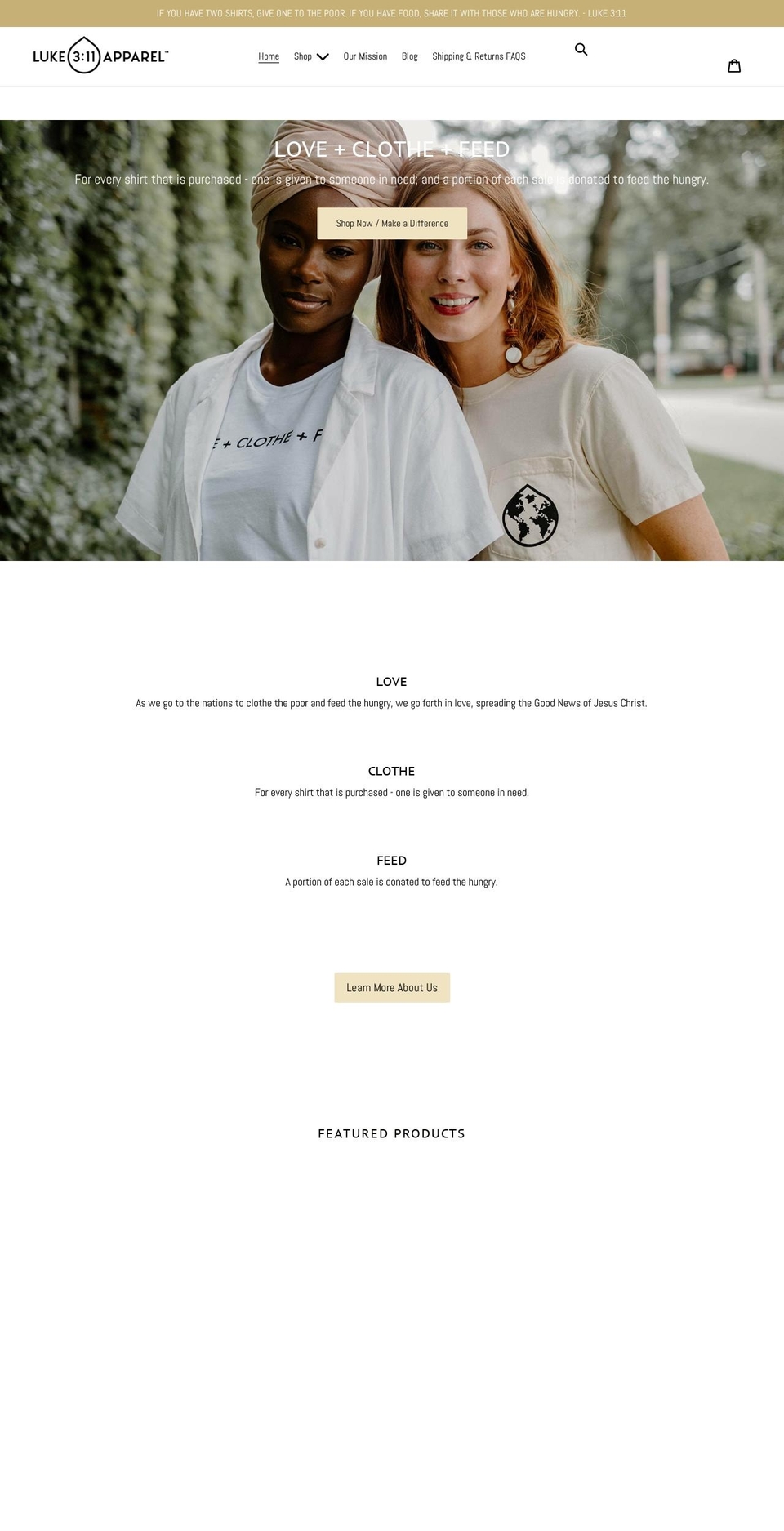luke311apparel.com shopify website screenshot
