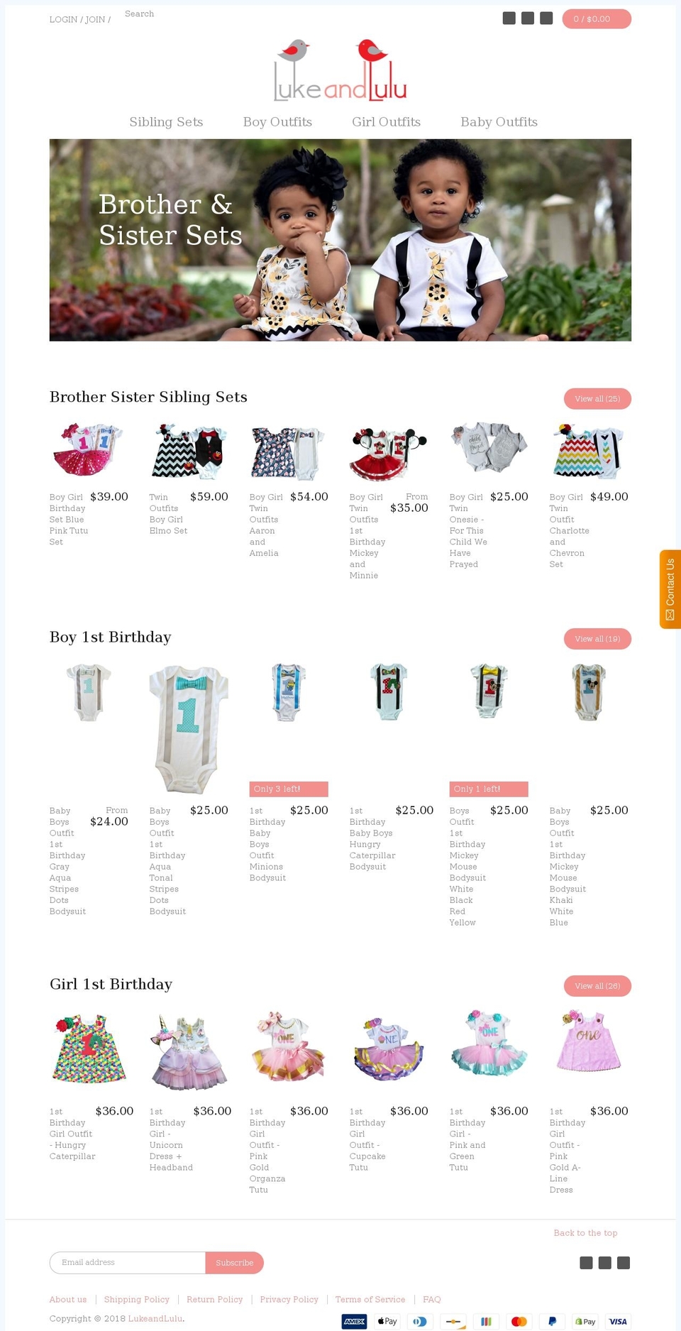 lukeandlulu.com shopify website screenshot