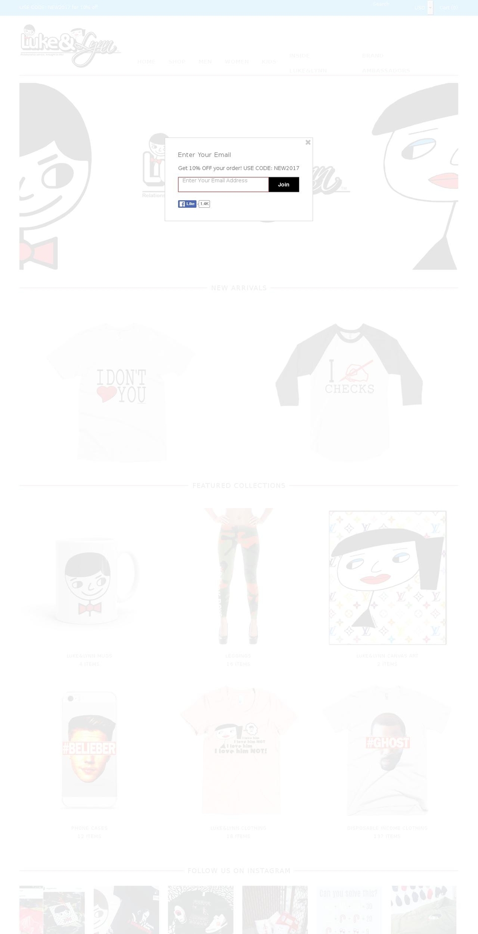 lukeandlynn.com shopify website screenshot