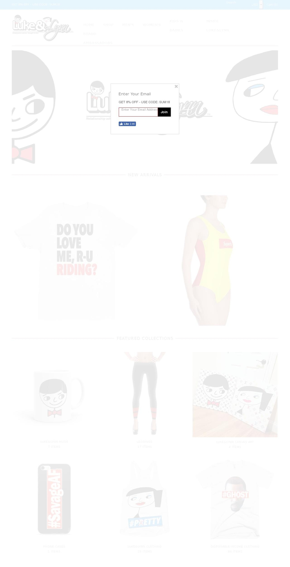 Luke\u0026Lynn | Disposable Income Clothing Shopify theme site example lukeandlynnclothing.com