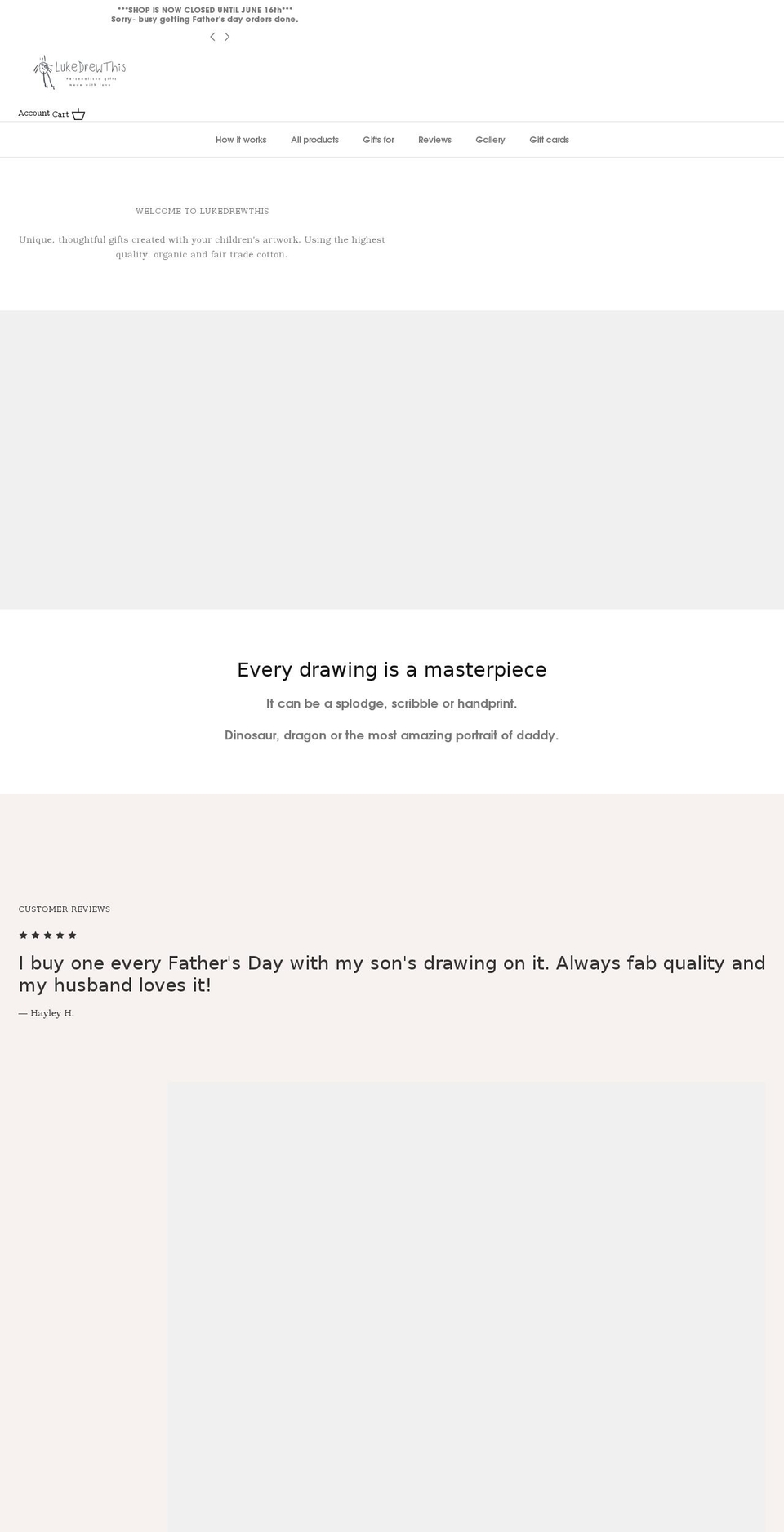 lukedrewthis.co.uk shopify website screenshot