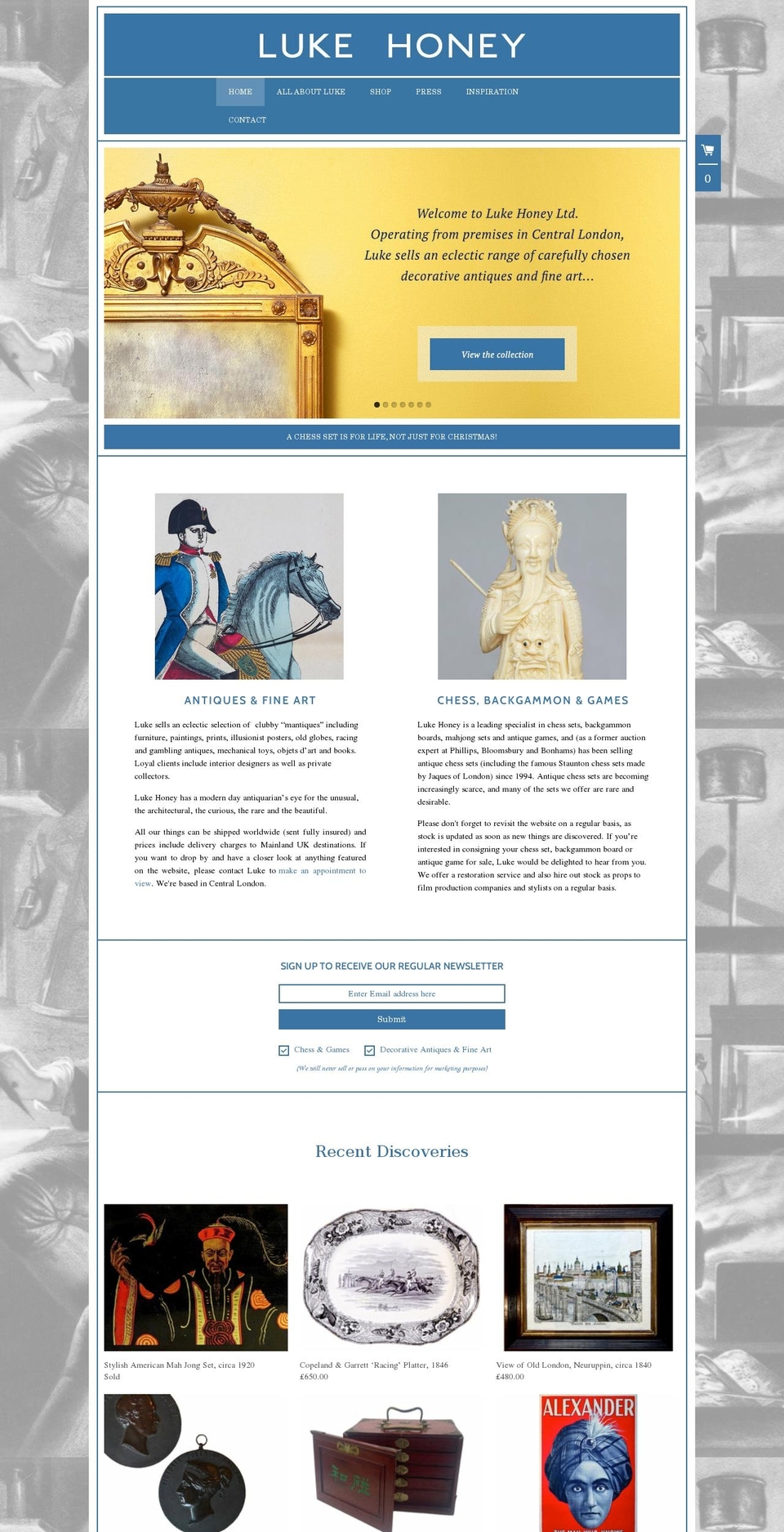 lukehoney.co.uk shopify website screenshot