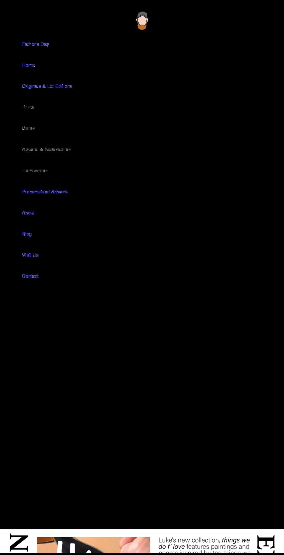 lukehortonart.co.uk shopify website screenshot