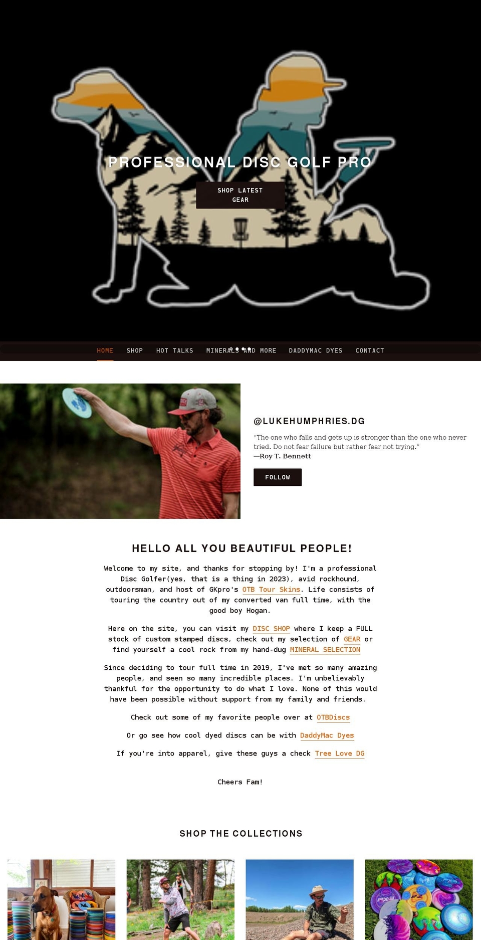 lukehumphries.com shopify website screenshot