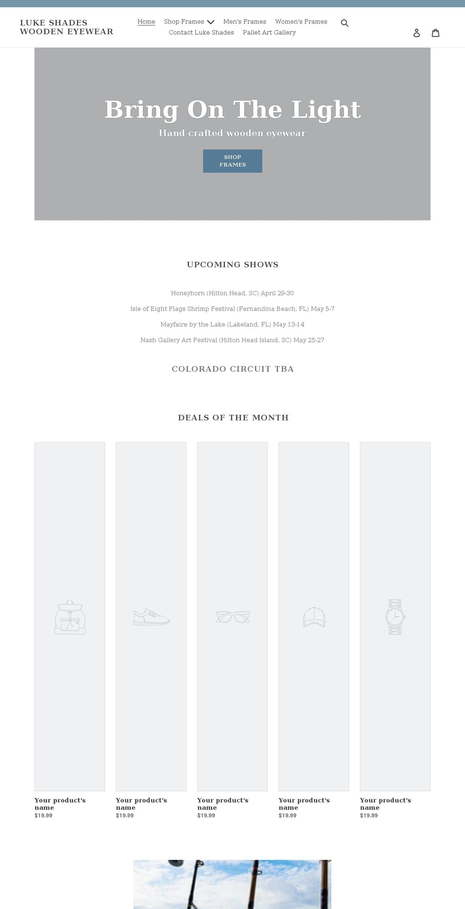 lukeshades.com shopify website screenshot