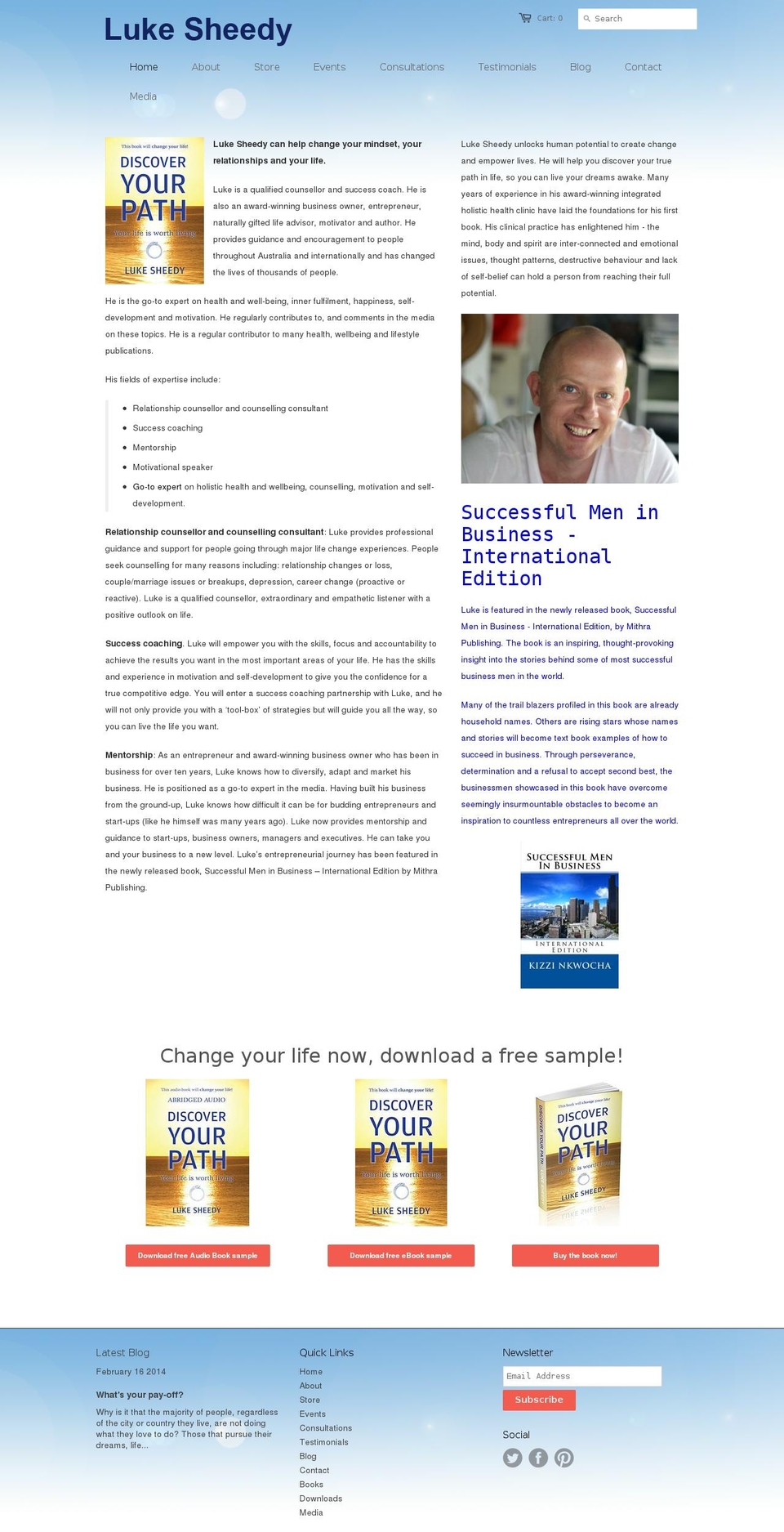 lukesheedy.com shopify website screenshot