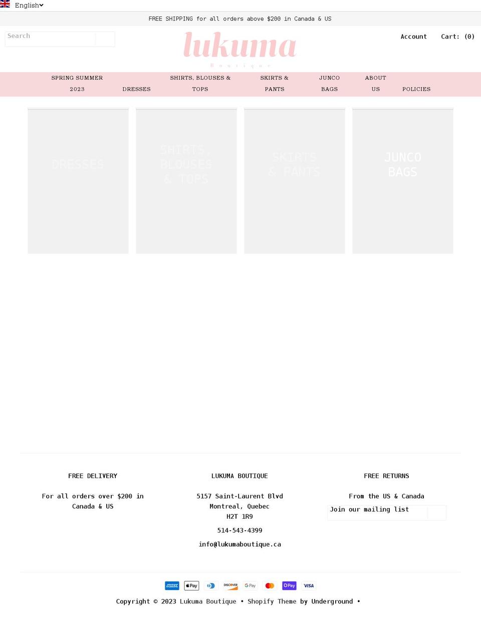 lukumaboutique.com shopify website screenshot