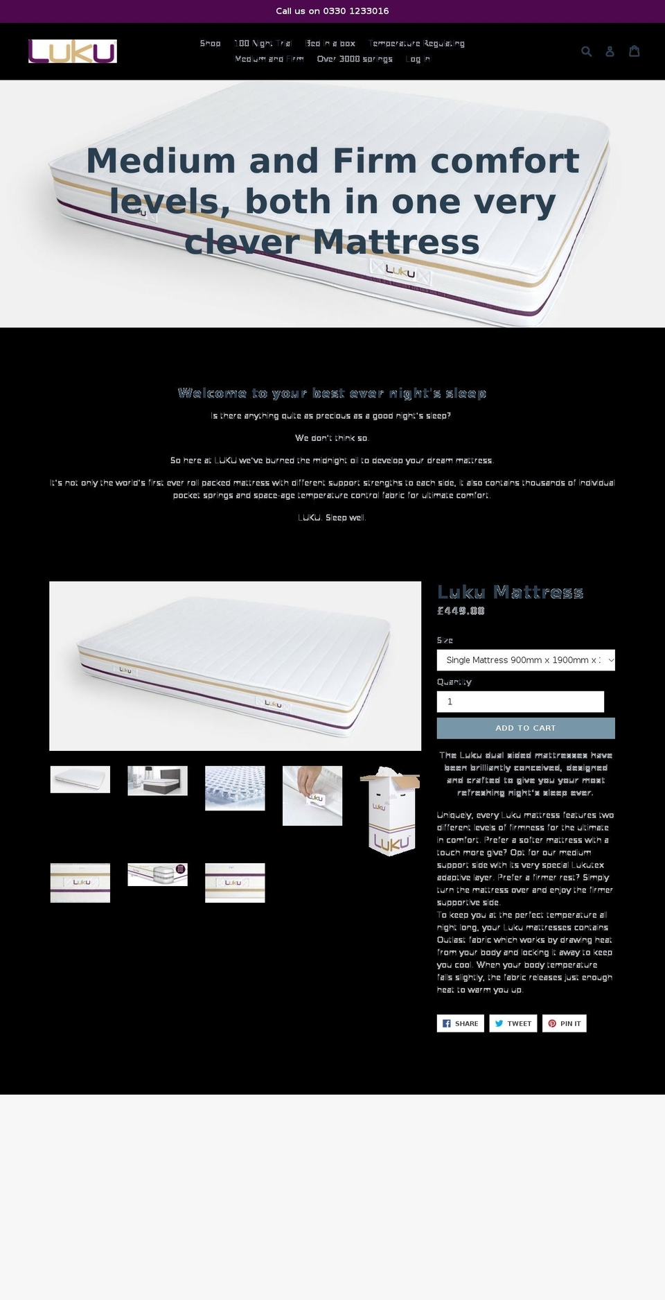 lukusleep.com shopify website screenshot