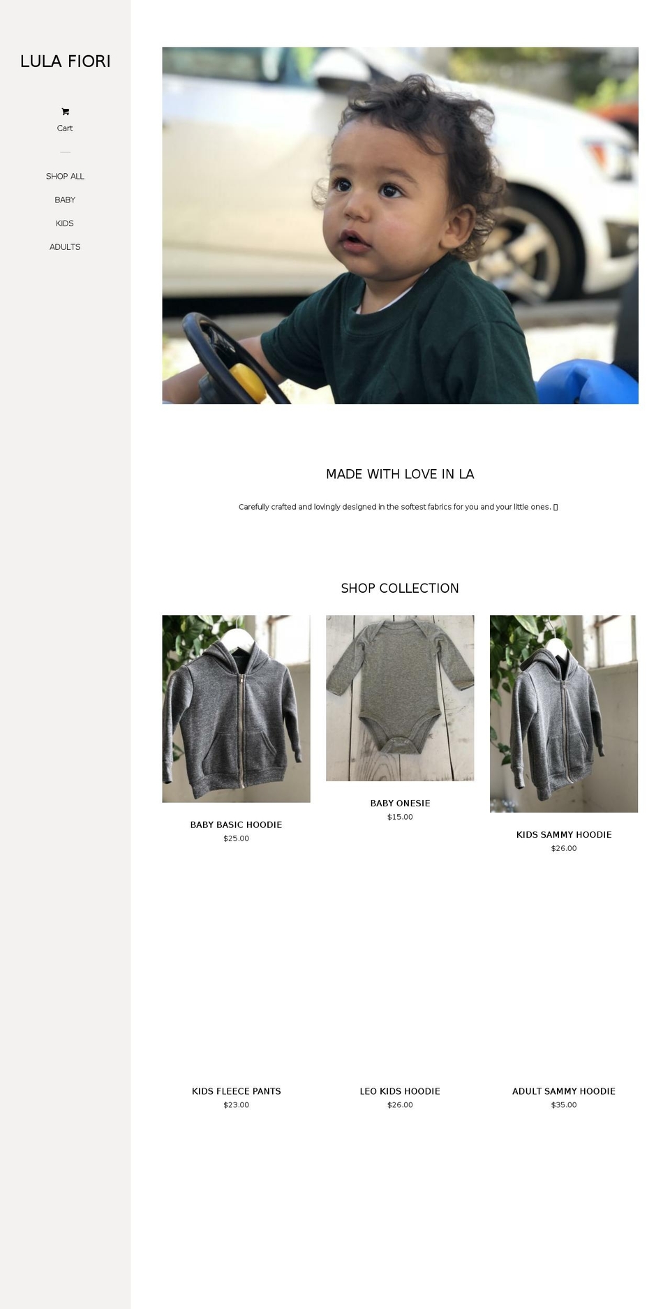 lulafiori.com shopify website screenshot