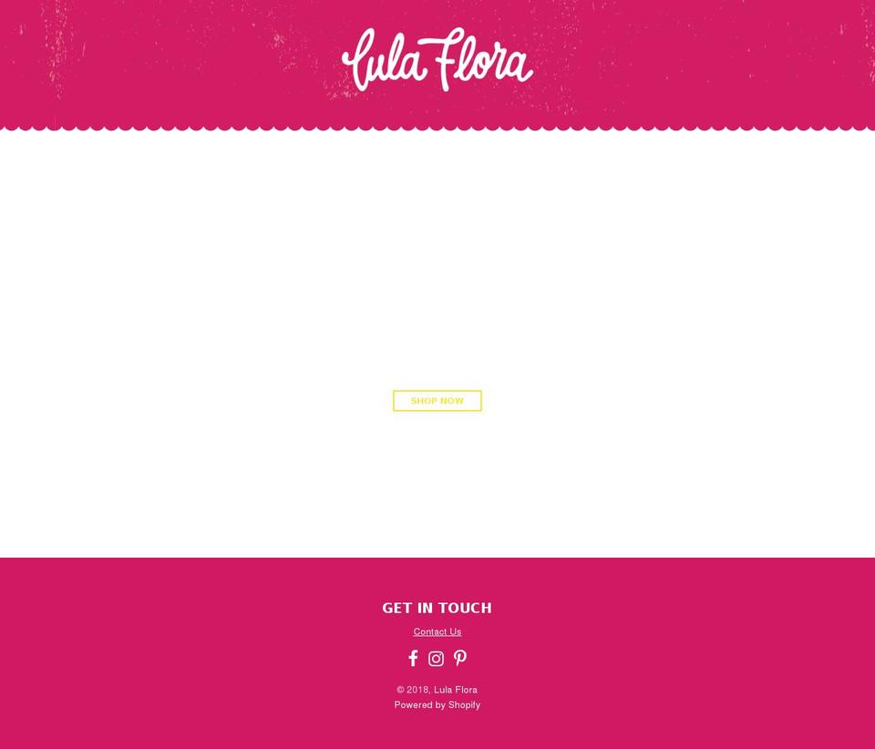 lulaflora.com — Shopify storefront screenshot