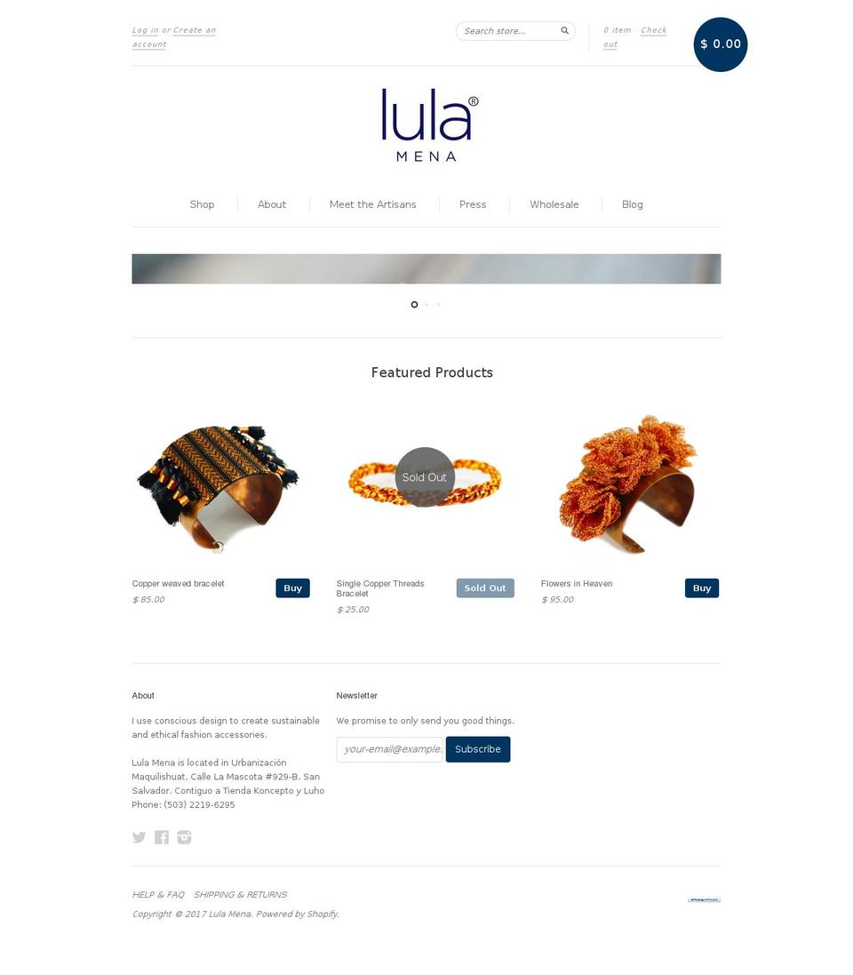 lulamena.com shopify website screenshot