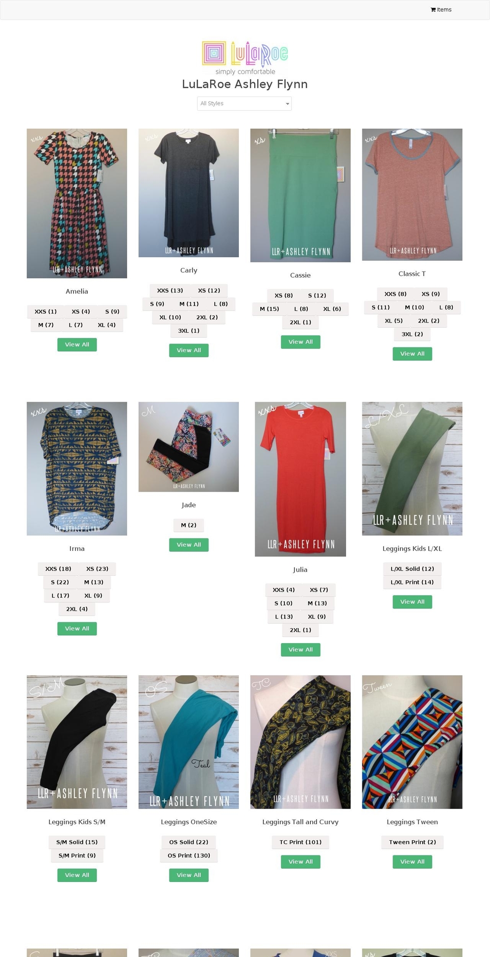 lularoeashleyflynn.com shopify website screenshot