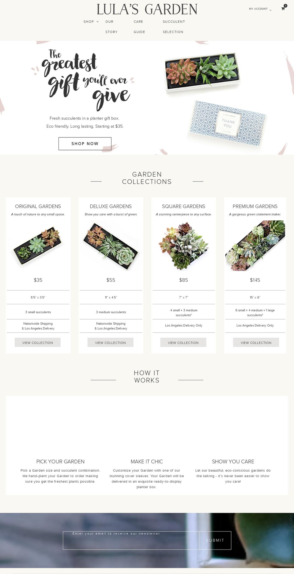 lulasgarden.com shopify website screenshot