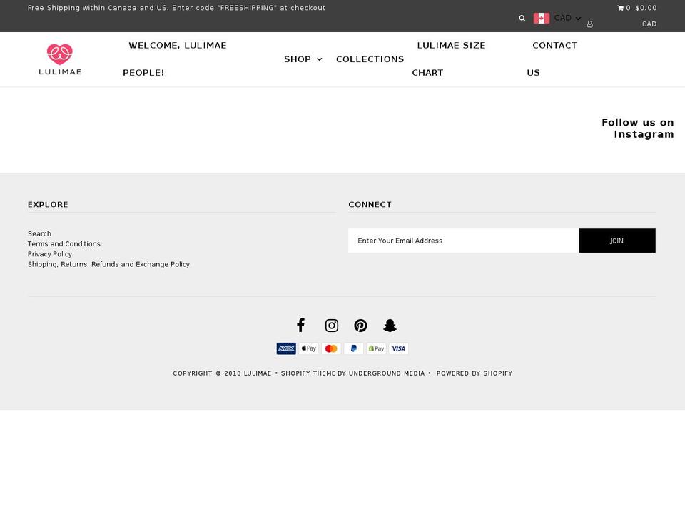 lulimae.com shopify website screenshot