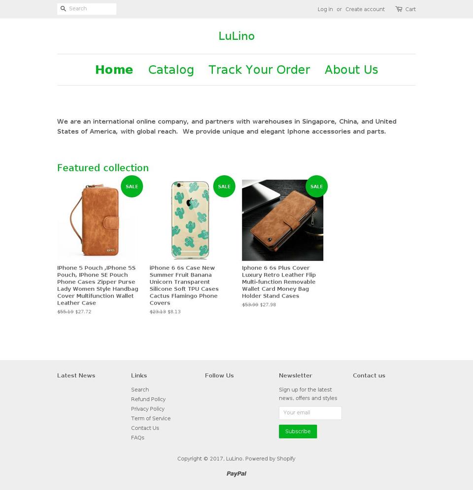 lulino.com shopify website screenshot