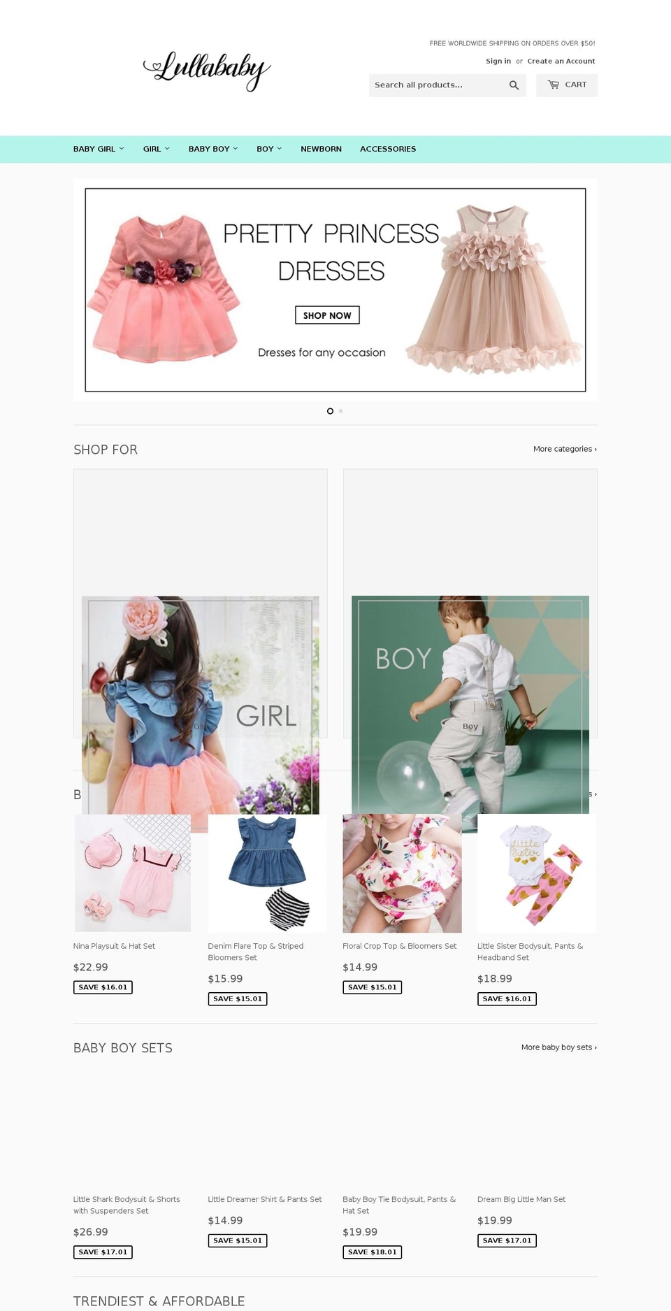 lullababyshop.com — Shopify storefront screenshot