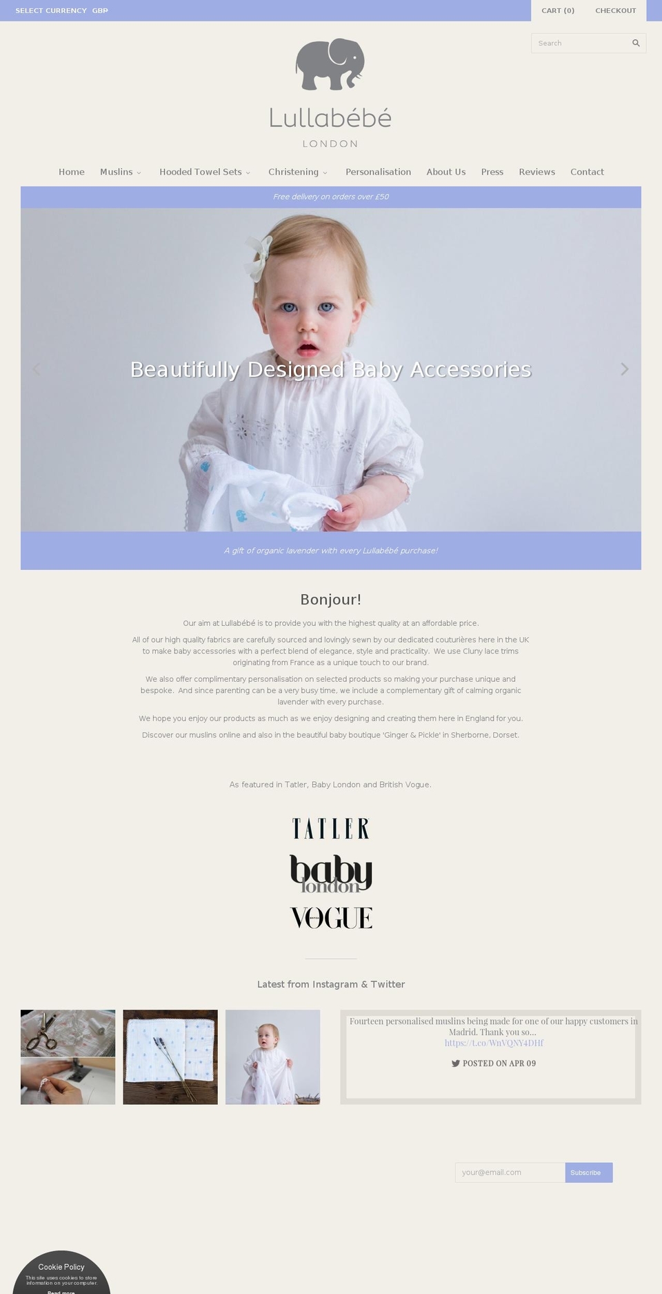lullabebe.com — Shopify storefront screenshot