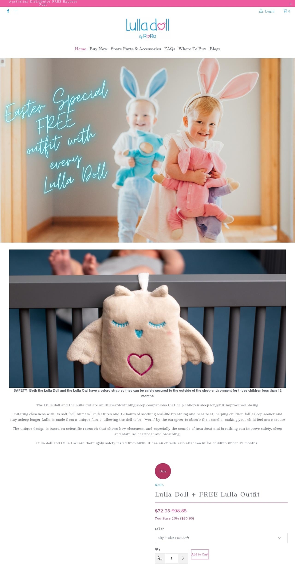 lulladoll.com.au shopify website screenshot