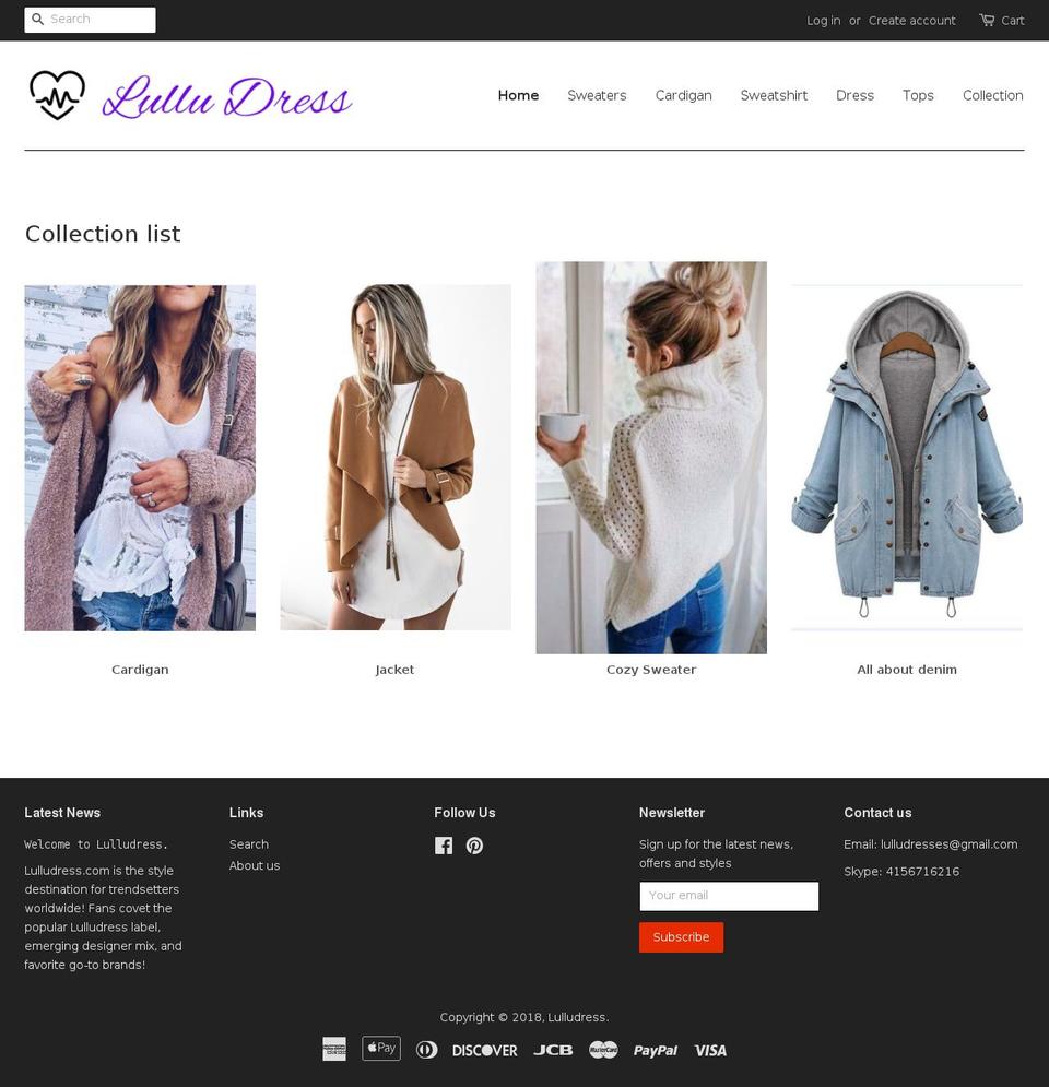 lulludress.com shopify website screenshot