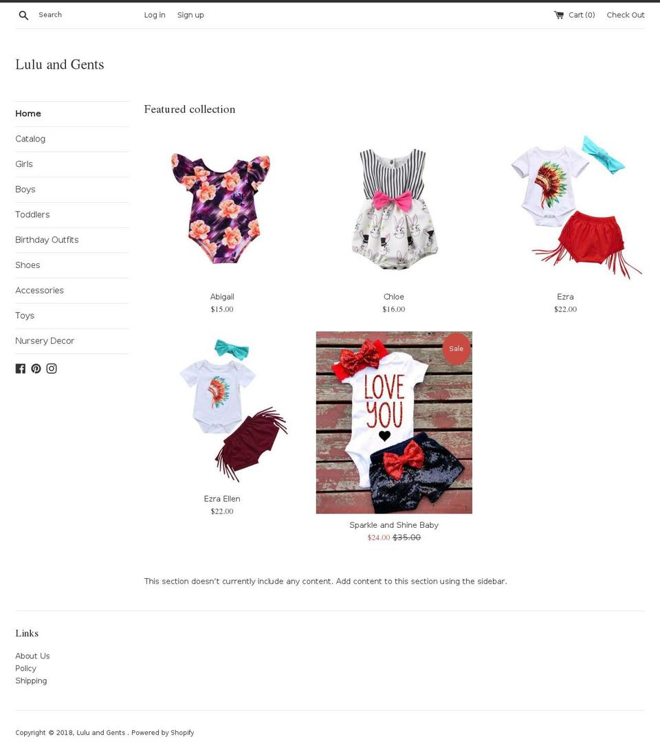 lulu-and-gents.com — Shopify storefront screenshot