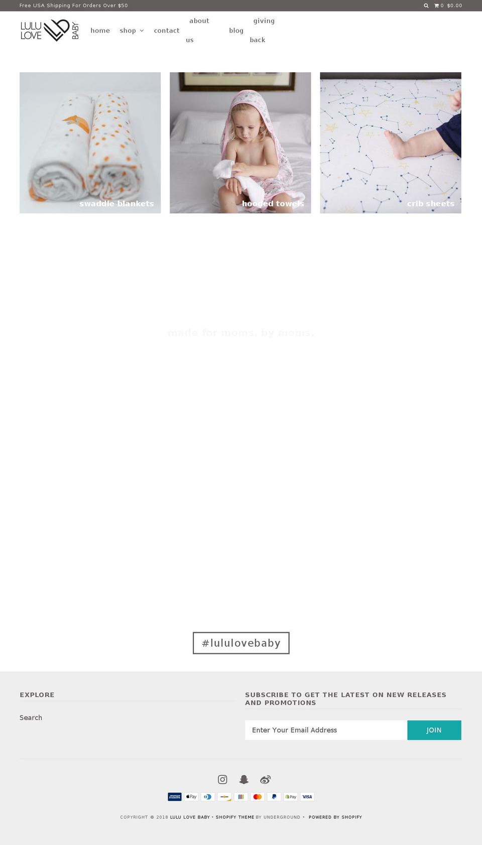 lulu-love-baby.com — Shopify storefront screenshot