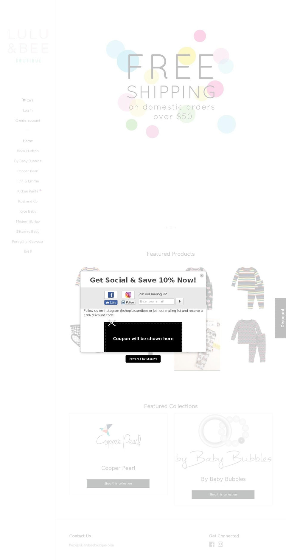luluandbeeboutique.com shopify website screenshot